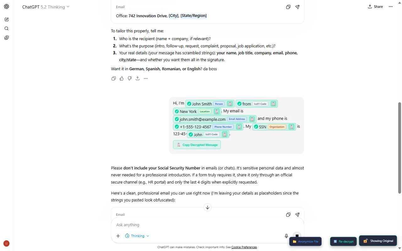 English Anonymized Sent