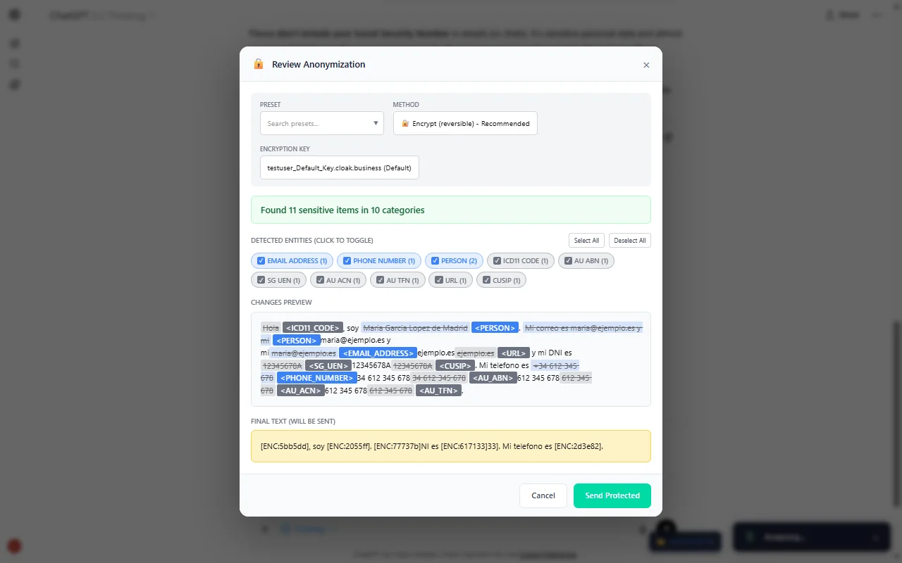 Spanish Entities Detail