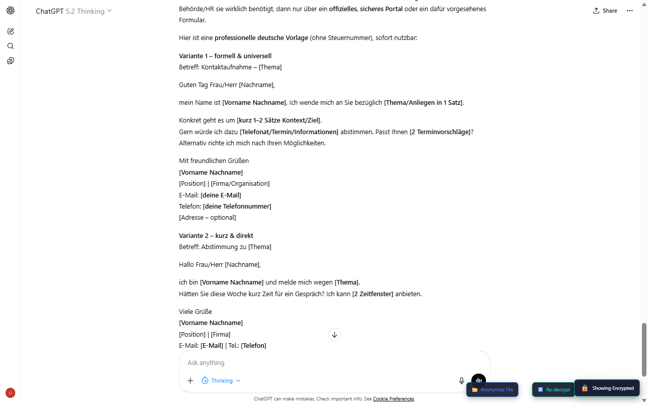 German Toggle Encrypted